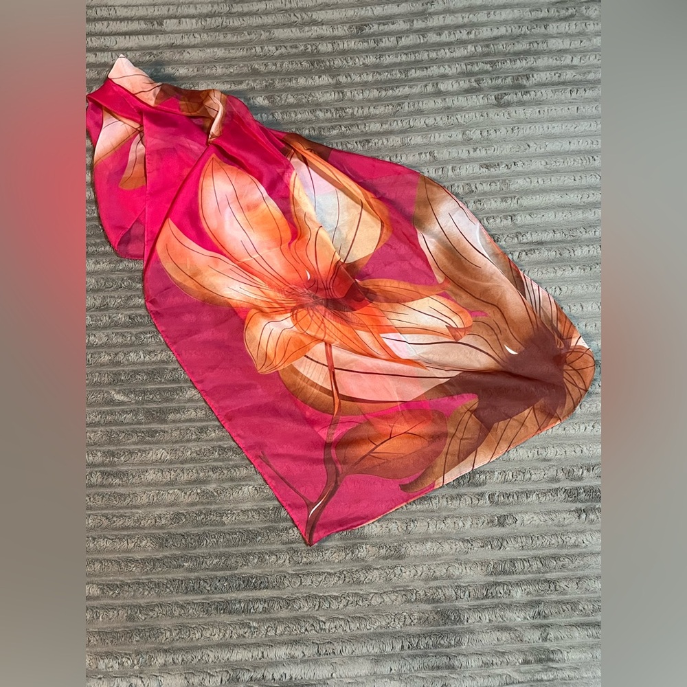 Floral Scarf Orange 57 x 19